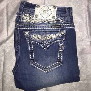 Miss Me sequence and rhinestone jean