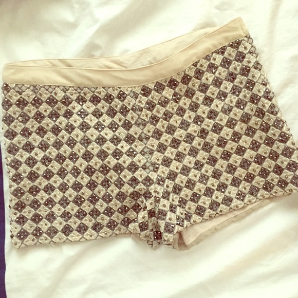 h&m beaded shorts