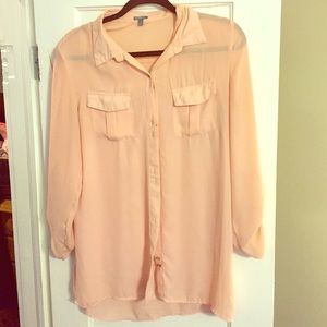 Peach button up blouse!