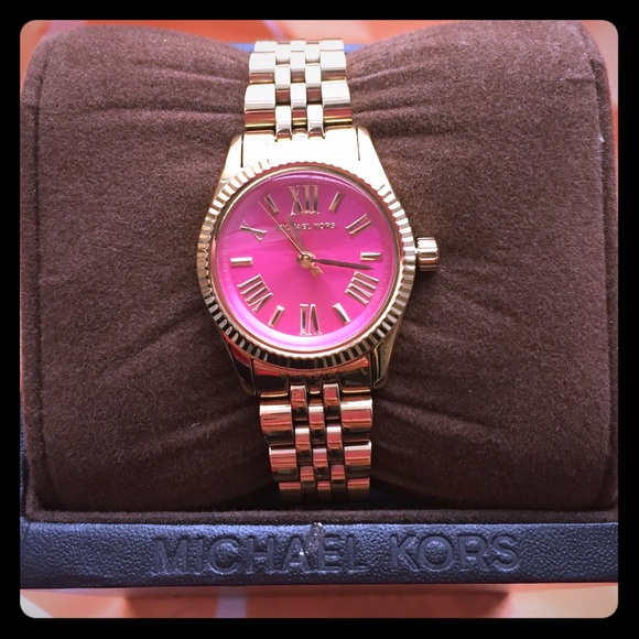 Michael Kors gold pink faced watch