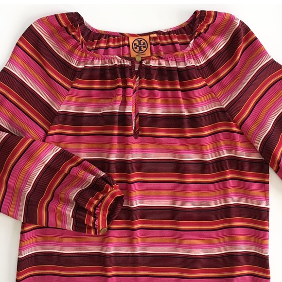 Tory Burch Striped Silk Blouse - Size 4