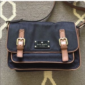 Kate spade cross body denim and leather bag