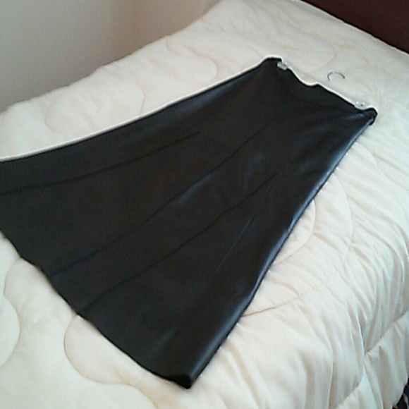 bebe Long Leather Skirt
