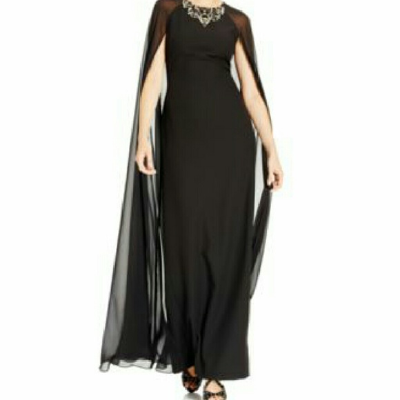 Vince Camuto Dresses & Skirts - Vince Camuto jeweled chiffon caplet gown