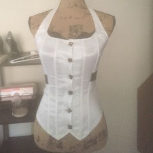 Very cute halter/corset type top.