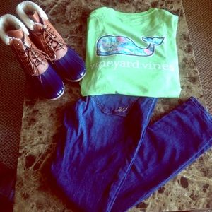 SOLD!! vineyard Vines Whale Tee- Bright Green