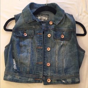 Brand new cropped Jean vest