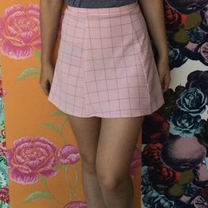 AMERICAN APPAREL PINK GRID SKIRT