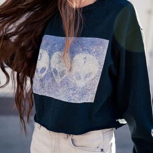 Brandy Melville alien crop sweater
