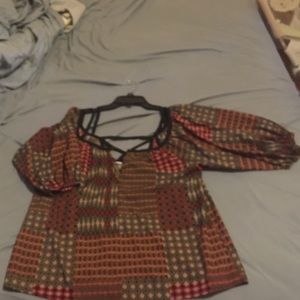 Vanilla sky patchwork shirt
