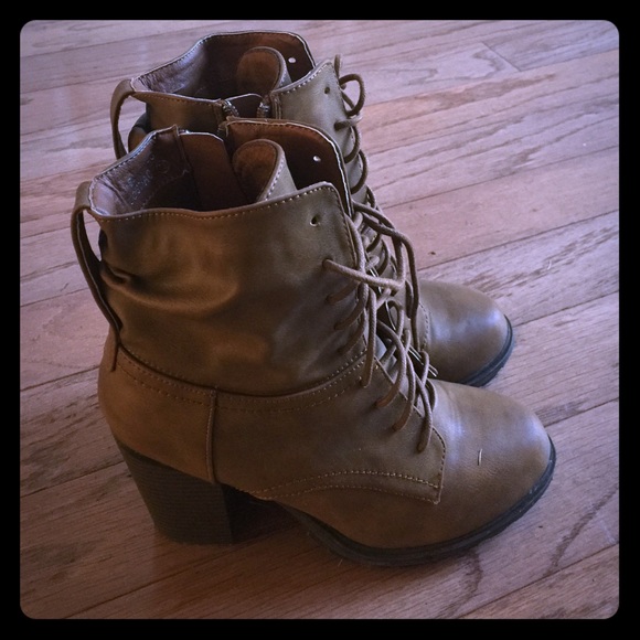 Brown heel boots