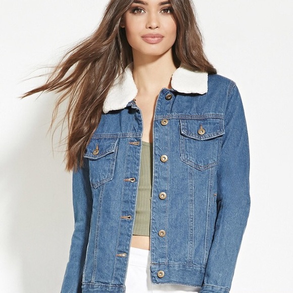 faux shearling jean jacket