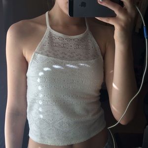 Lace halter crop top