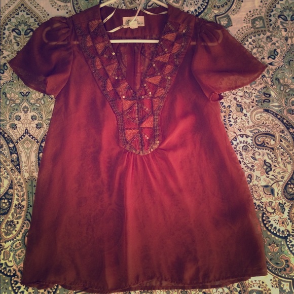 Dark tan fancy shirt