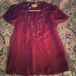 Dark tan fancy shirt