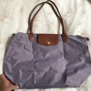 Lavender Longchamp Medium Folding Shoulder