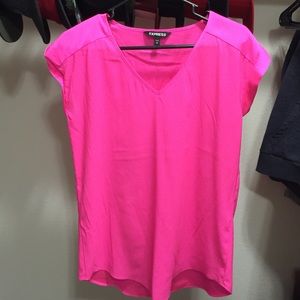 Hot pink silky shirt