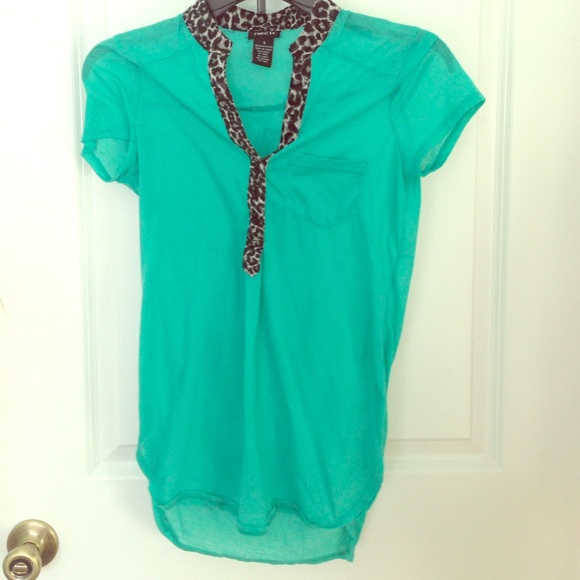 Real/seafoam short sleeve shirt with collar