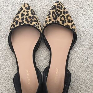 Leopard toe Maiden Lane flats, size 8