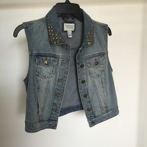 Forever 21 studded jean vest