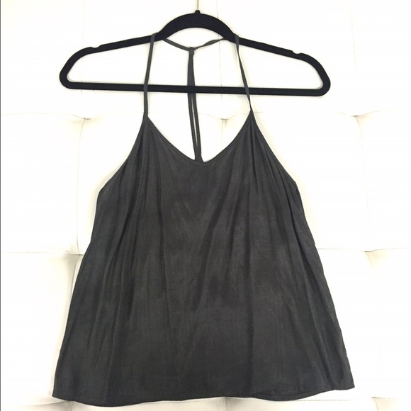 Chan Luu shiny dark silver cami XS