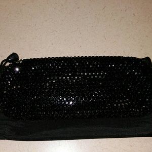 All Black Rhinestone eyeglass case
