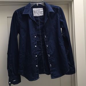 Frank & Eileen 100% cotton navy button up.