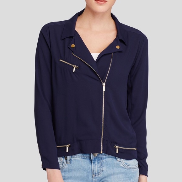 Kut from the Kloth Jackets & Blazers - Navy Soft Zippered Jacket