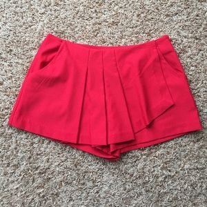 Red Pleated Skort