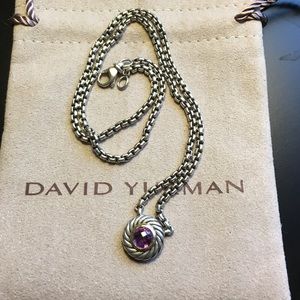 David Yurman Cable Amethyst Cookie Necklace- 16 in