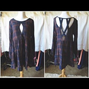 Free people plaid mini dress