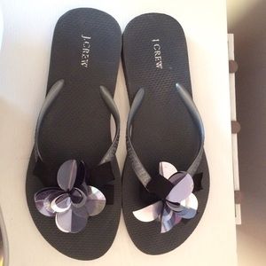 J.Crew Flower Flip Flops