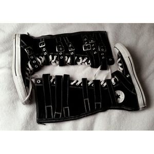 Black knee high converse