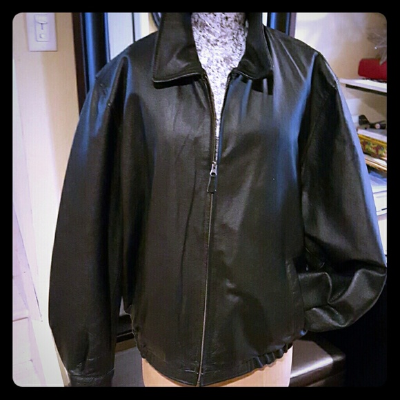 Mens genuine  leather jacket