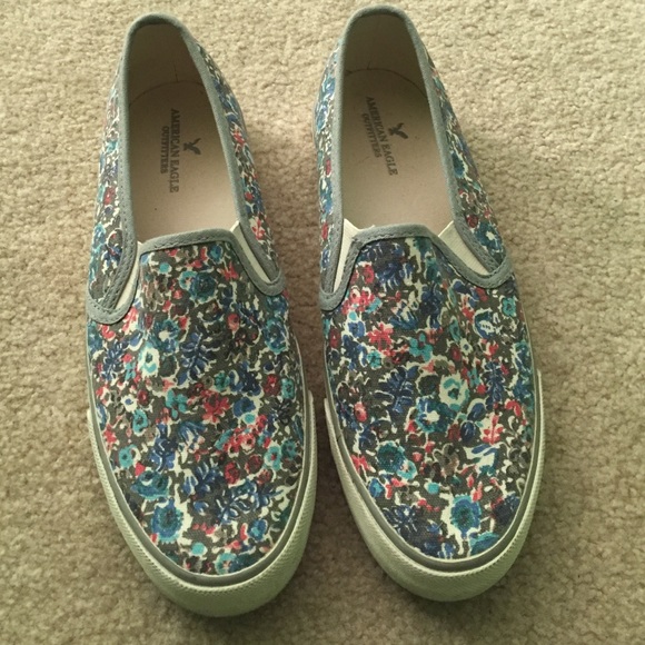 American eagle van-like floral shoes!