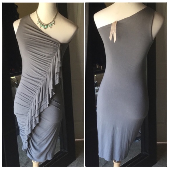 Bailey 44 Dresses & Skirts - Bailey 44 one shoulder grey dress