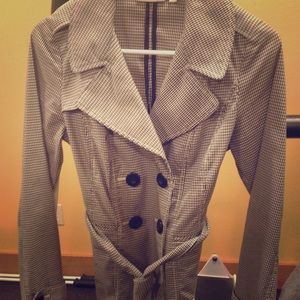 Halogen black and white trench coat.