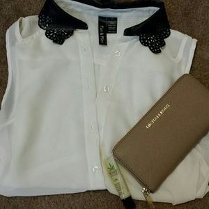 Sheer blouse with fun cutouts