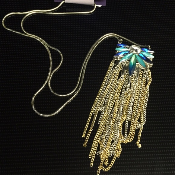 Blue/Aqua stone dangling necklace.