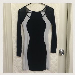 Black and white (off white) illusion dress