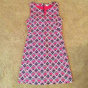Pink, white, and navy geometric dress from GAP