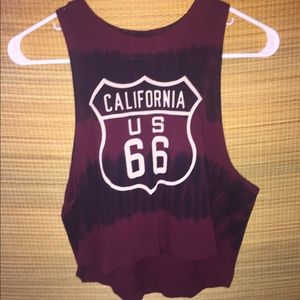 📦sold📦California Route 66 Tie Dye Muscle Tee