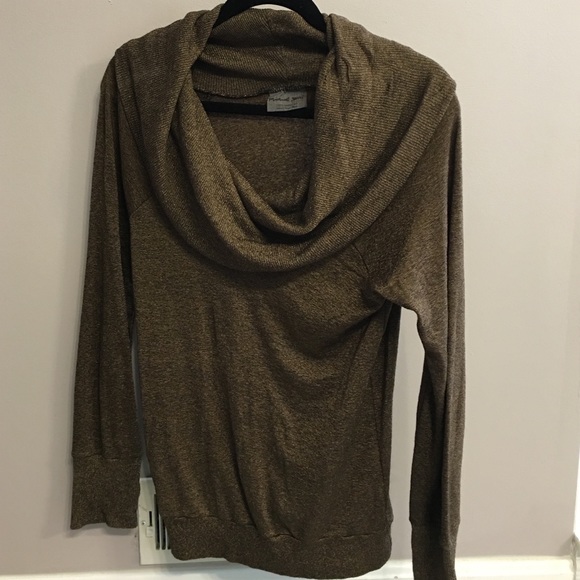 Cowl neck metallic top