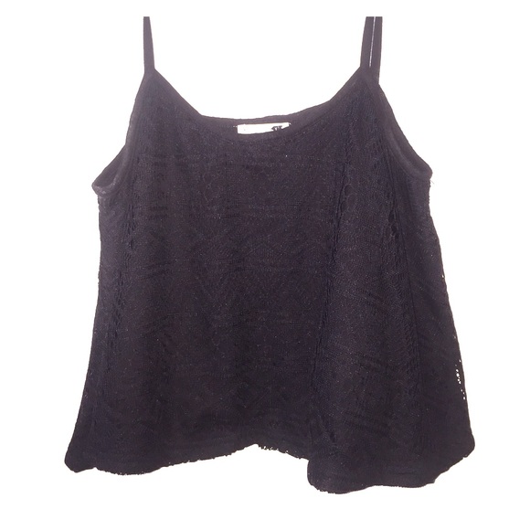 Black textured crop top