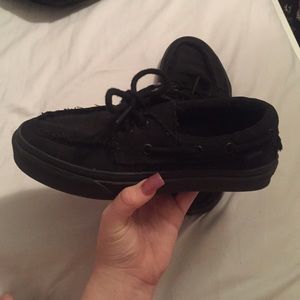 -Black vans slip ons