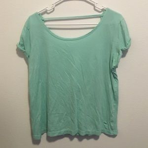 Aqua open back tee VS Pink