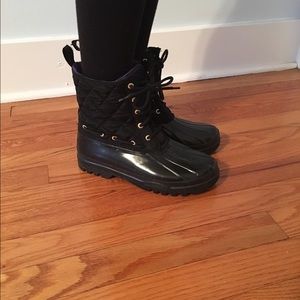 sperry duck boots all black