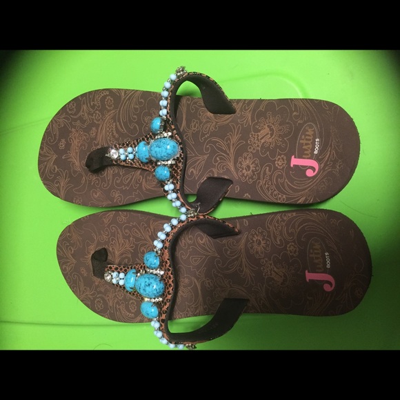 Beaded flip flops