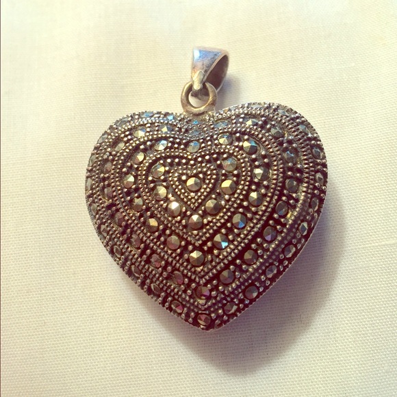 Sterling and marcasite pendant