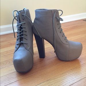 New lace up platform booties!